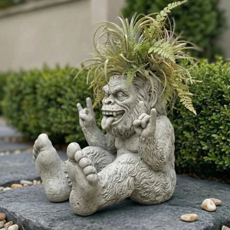 Legendary Forest Creature Rock On Rebel Garden Planter Outdoor Pot Sculpture For Patio Decor For Adults Kids Halloween Gift Vue