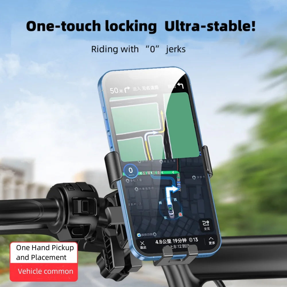 Bicycle Phone Holder Bicycle Motorcycle Electric Vehicle Navigation Mobile Phone Holder Shockproof Bike Handlebar Holder Stand Vue