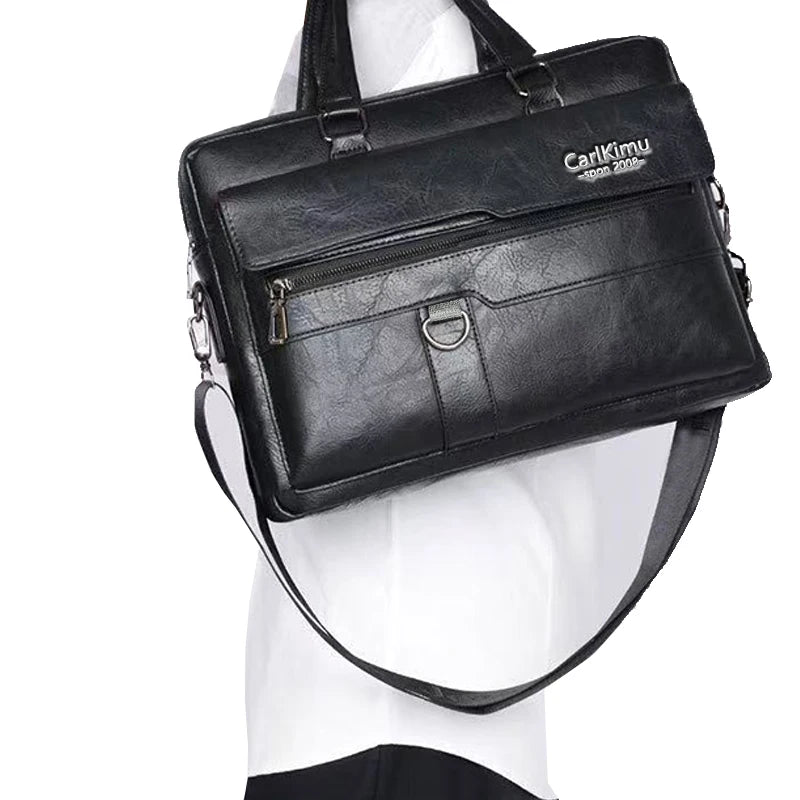 Adjustable Detachable Strap Vintage Leather Laptop Briefcase Multi