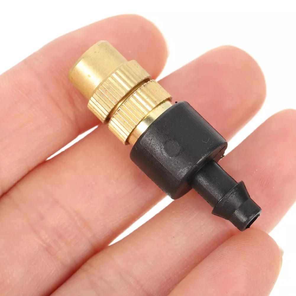 100-10PCS Outdoor Misting Cooling System Garden Irrigation Watering 4/7PVC Atomizer Nozzles Adjustable Garden Sprinklers Head Vue