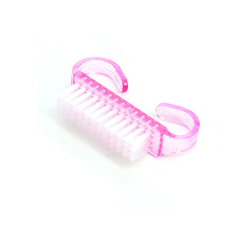 5Pcs Acrylic Nail Brush Nail Art Manicure Soft Dust Plastic Cleaning Nail Brushes File Tools Set Vue Pink