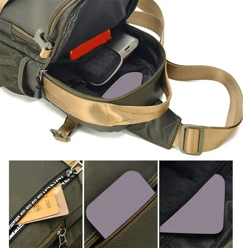 Waterproof Multi-pocket Sling Bag Men Anti-theft Chest Port Casual