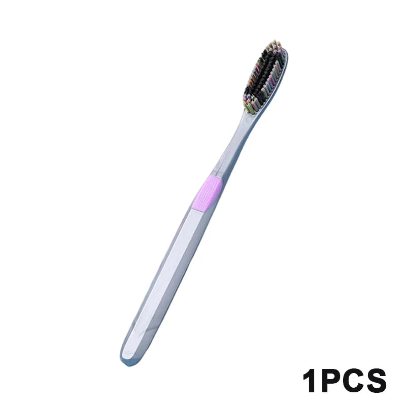 1/5Pcs Large Head Bristle Toothbrush For Adult Anti Slip Wide Head Design Deep Oral Cleaning Remove Tooth Stains Smoke Stains Vue 1Pcs