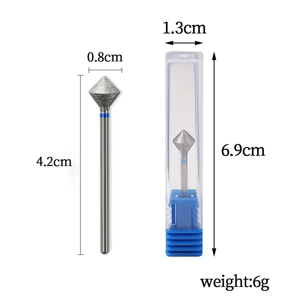 1Pcs Diamond Nail Drill Bits 3/32" Rotary Cuticle Burr Milling Cutters Electric Manicure Pedicure File Nail Machine Accessories Vue