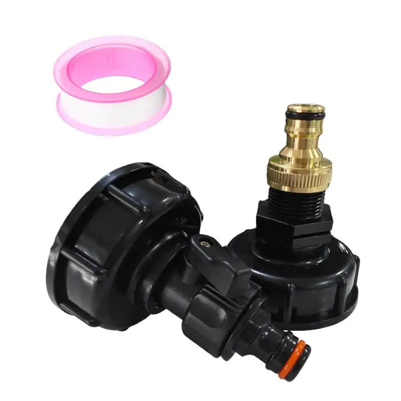 1 Set IBC Tank Valve Adapter 1 2 3 4 Inch Water Hose Connector with 60mm Coarse Thread for Reusable Liquid Storage Vue