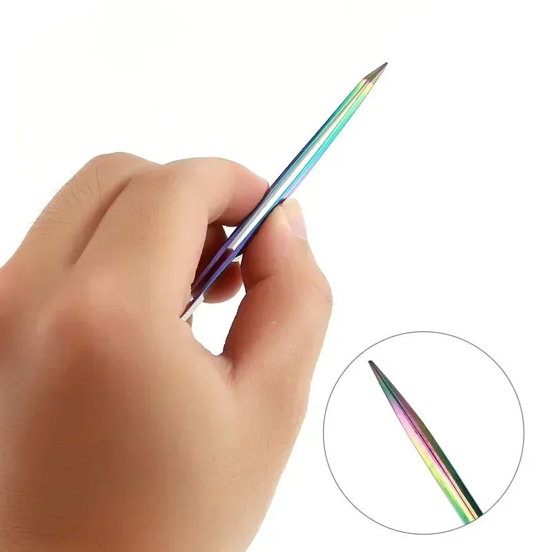 1 Pcs Eyelashes Tweezers Stainless Steel Superhard Tweezers High Precision Anti-static Tweezers for Eyelash Extensions Vue