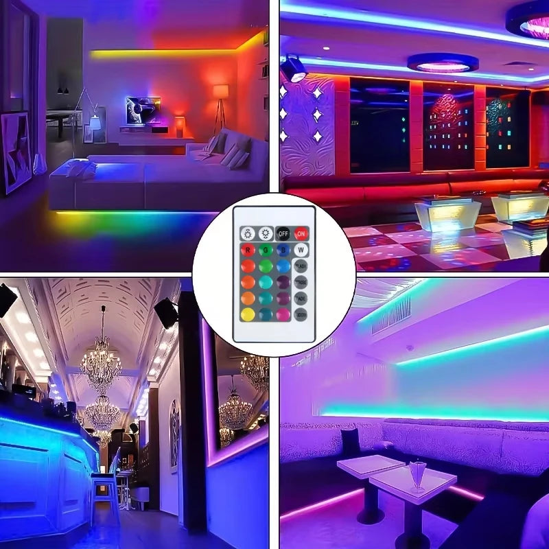 LED USB Strip Light Color Changing 5050 RGB LED Flexible Lights with 24 Keys for Children Gaming Room Home Party TV Backlight Vue