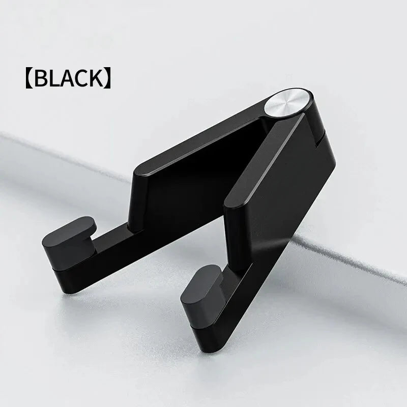 T1 Universal Mini Size Aluminum Portable Folding Desk Mount Holder Bracket Mobile Phone Cradle Foldable Stand for Cellphone Vue T1 black