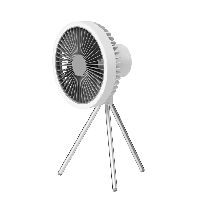 HOMEFISH Portable Rechargeable Camping Fan 4000mAh 10000mAh Wireless Ceiling Desktop Fan with Power Bank LED Light Vue 212-Pro White