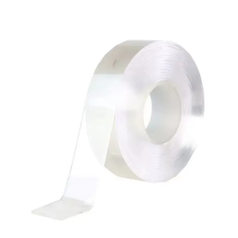 Super Strong Double-Sided Tape, Transparent, High Viscosity, Washable, Reusable, Suitable for Plastic, Wood, Glass, and Metal Surfaces - Ideal for Kitchens and Bathrooms, Double-Sided Tape Vue 10Mmx2M