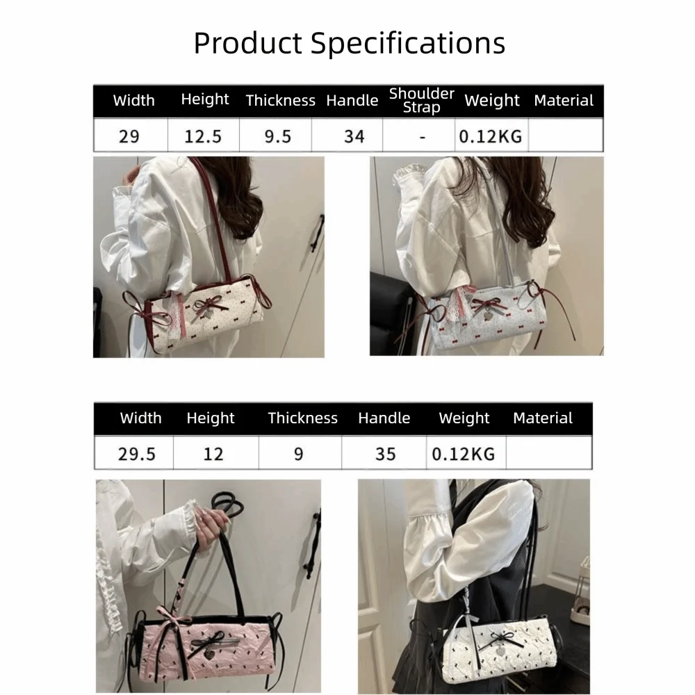 Elegant Korean Bow Decoration Women's Handbag Niche PU Material