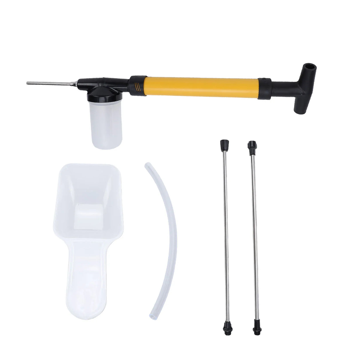 Diatomaceous Earth Duster 4FT Adjustable Length 3 Modes Diatomaceous Earth Dispenser Sprayer for Outdoor Garden Vue YELLOW