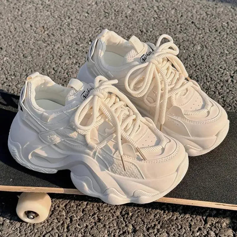 Women's Chunky Platform Sneakers – Thick Sole Height Boosting Platform Sneakers Vue