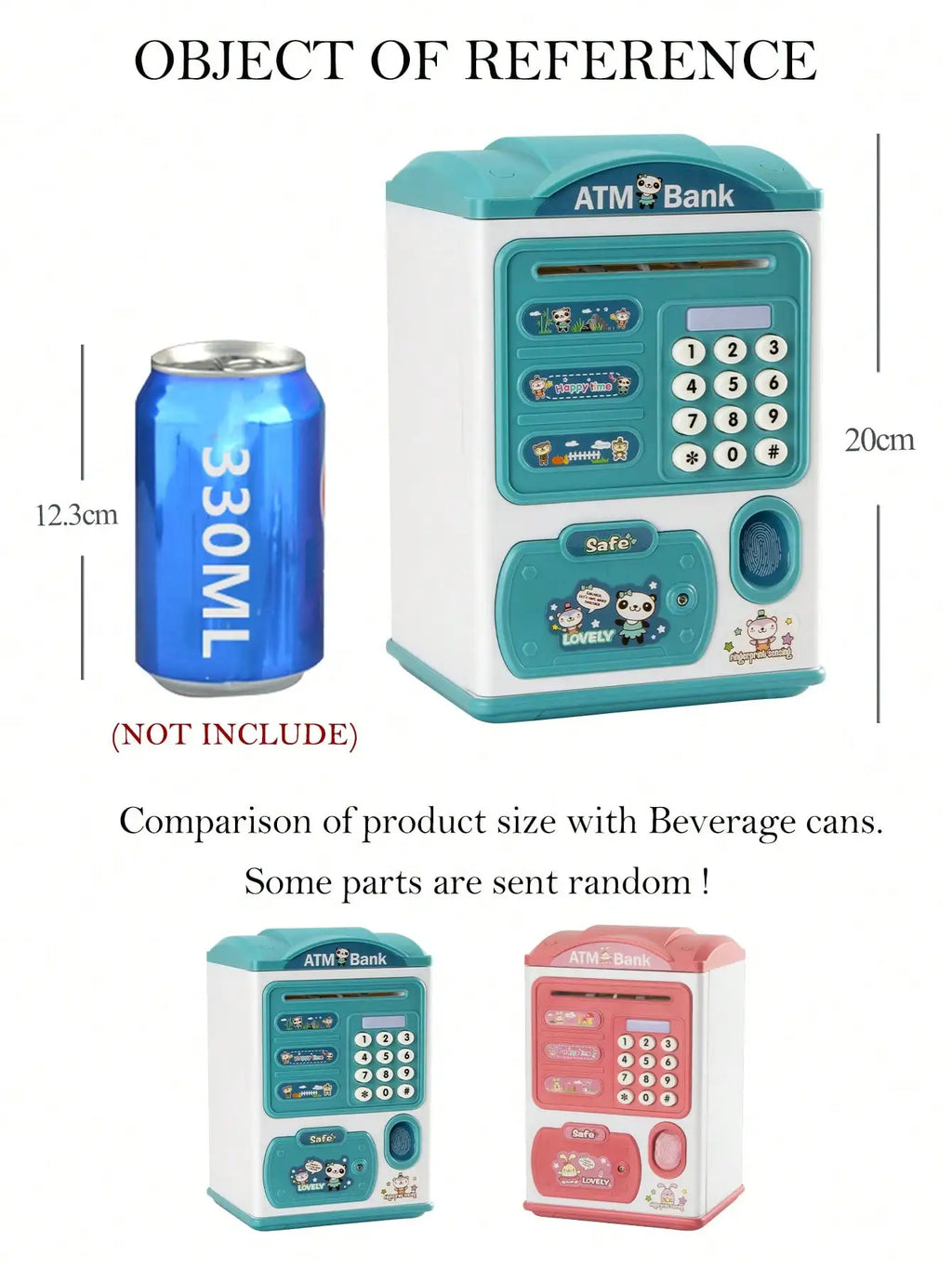 Piggy Bank with Lights, Music, and Password Unlock; Coin Storage and Electric Banknote Feeder Children's Toy Vue