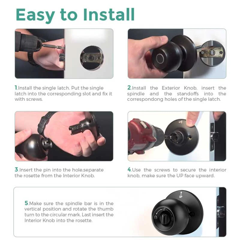 XSDTS With Tuya Biometric Fingerprint Smart Door Lock Electronic Lock Keyless Security Door Entry Home House Apartment Vue