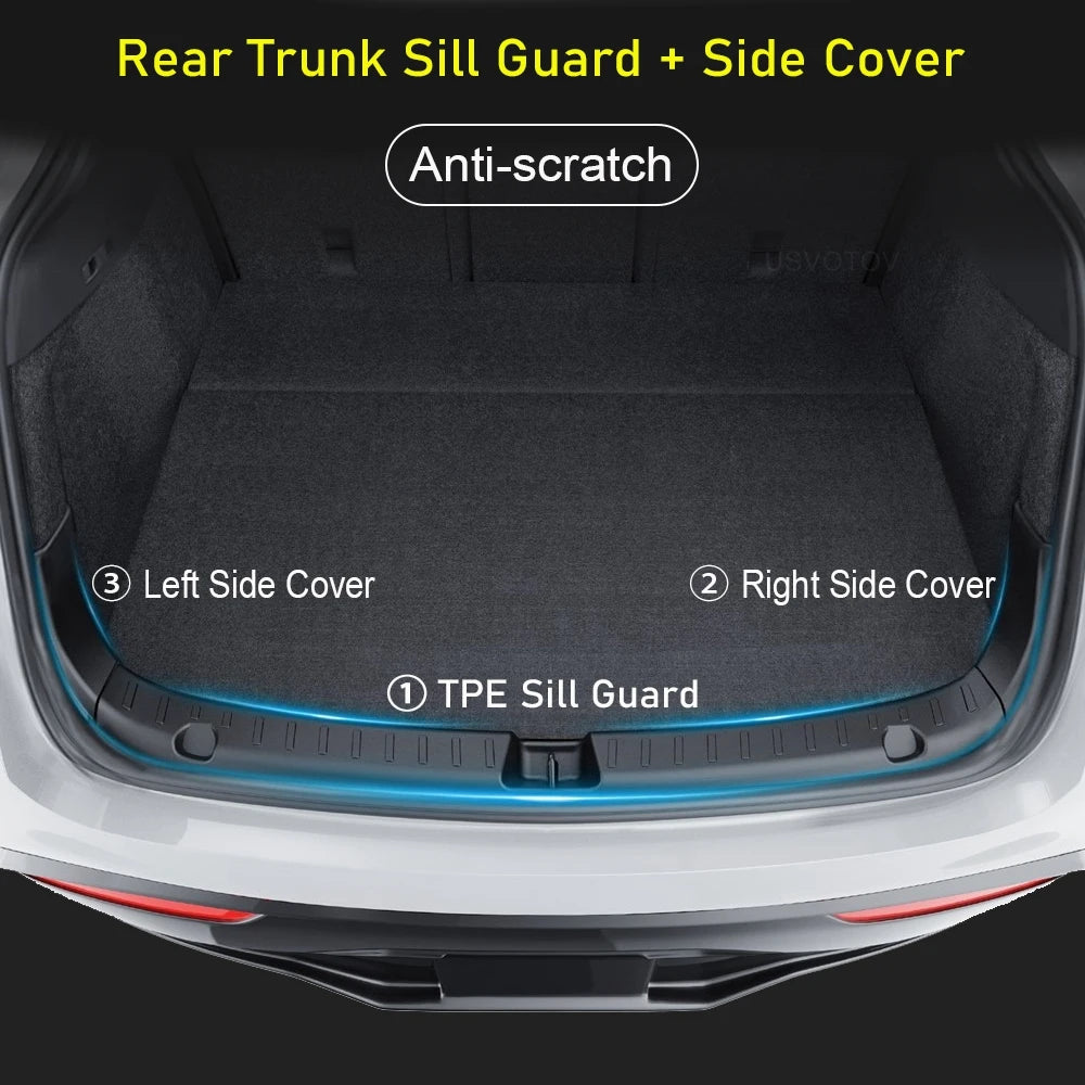 Rear Bumper Guard for 2025 2026 Tesla Model Y Juniper Trunk Bumper Sill Guards Protector Cover Protective Mats Pad Accessories Vue