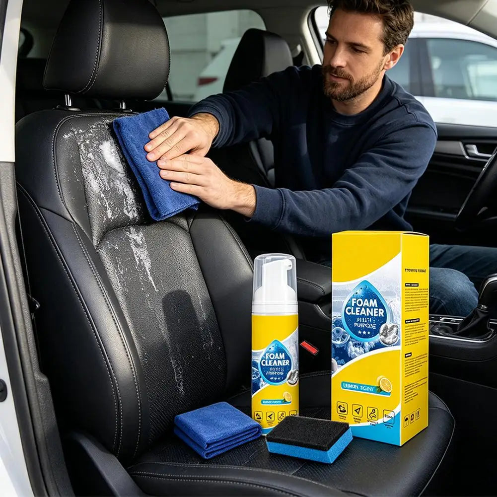Lemon Scent Rinse-free Eliminate Odors Cleaner Strong Decontamination Interior Leather Seat Spray Multi-Purpose Car Foam Cleaner Vue