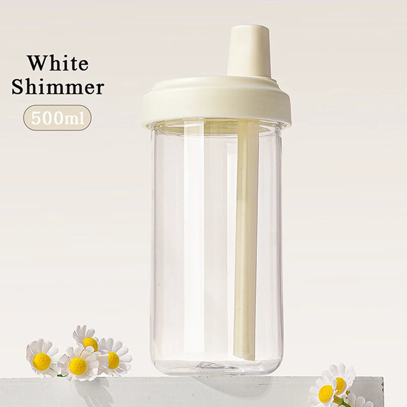 Lightweight Plastic Straw Water Cup Durable On-the-Go Drinkware for School Office Travel〔CC11〕 Vue white