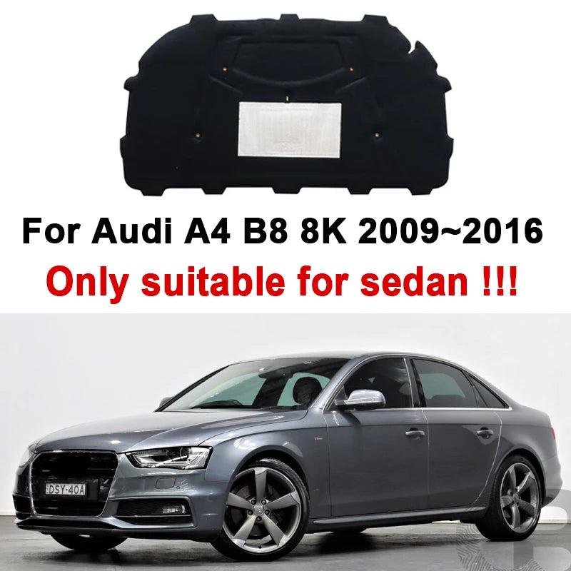 Front Hood Engine Mat Pad For Audi A4 B8 8K MK4 2009~2016 Thermal Sound Insulation Flame Retardant 2010 2011 2012 2013 2014 2015 Vue Sedan