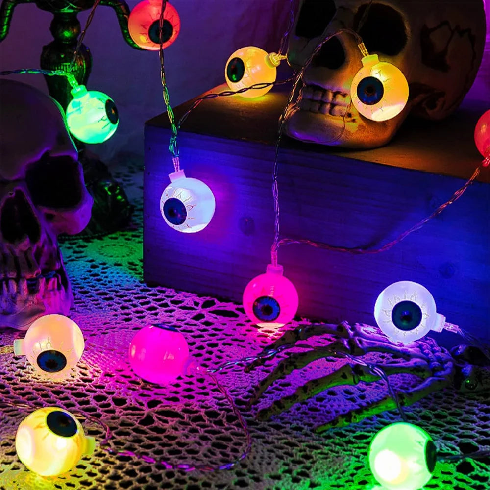 Halloween Eyeball String Lights 40 LEDs Battery Operated Halloween Decoration Lights Indoor Outdoor Halloween Party Decor 639 Vue