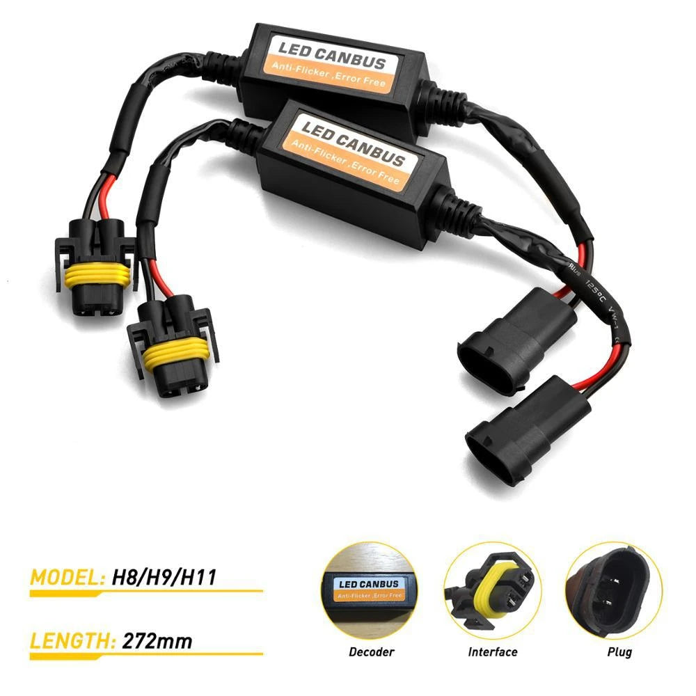 2pcs H4/H7/H8/H11 9005/9006/9012 Automotive Car LED Headlight Decoder LED Filter and Error Canceler (Anti-Flicker) Vue H8 H9 H11
