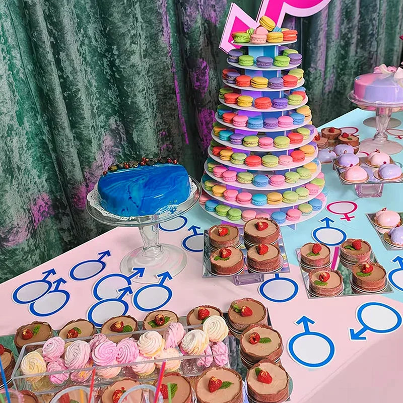Gender Reveal Tablecloth Pink Blue Rectangular Plastic Table Cover