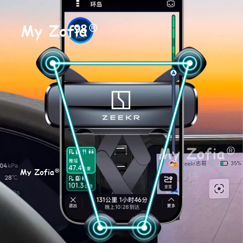 Car Bracket For Zeekr 7X 2025 2026 Car Phone Holder Navigation GPS Stand Interior Moulding Phone Holder Snap-on Clip Accessories Vue