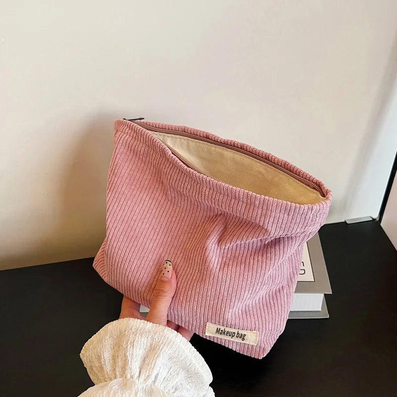Fashion Women Sweet Cosmetic Bags Makeup Large Purse Bag Zipper Pouch Daily Outdoor Activities Travel Organiser Vue Pink