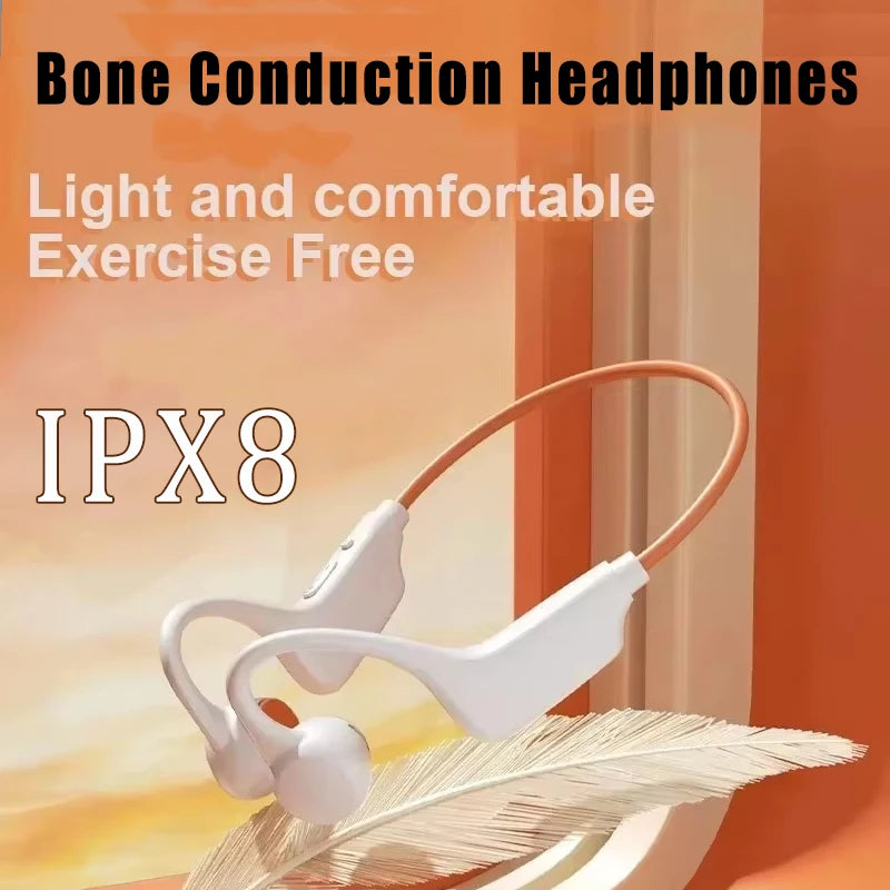 Wireless G1 Bone Conduction Headphones IPX8 Waterproof MP3 32GB Bluetooth 5.4 Headphones With Mic Swimming Sports Fitness Vue