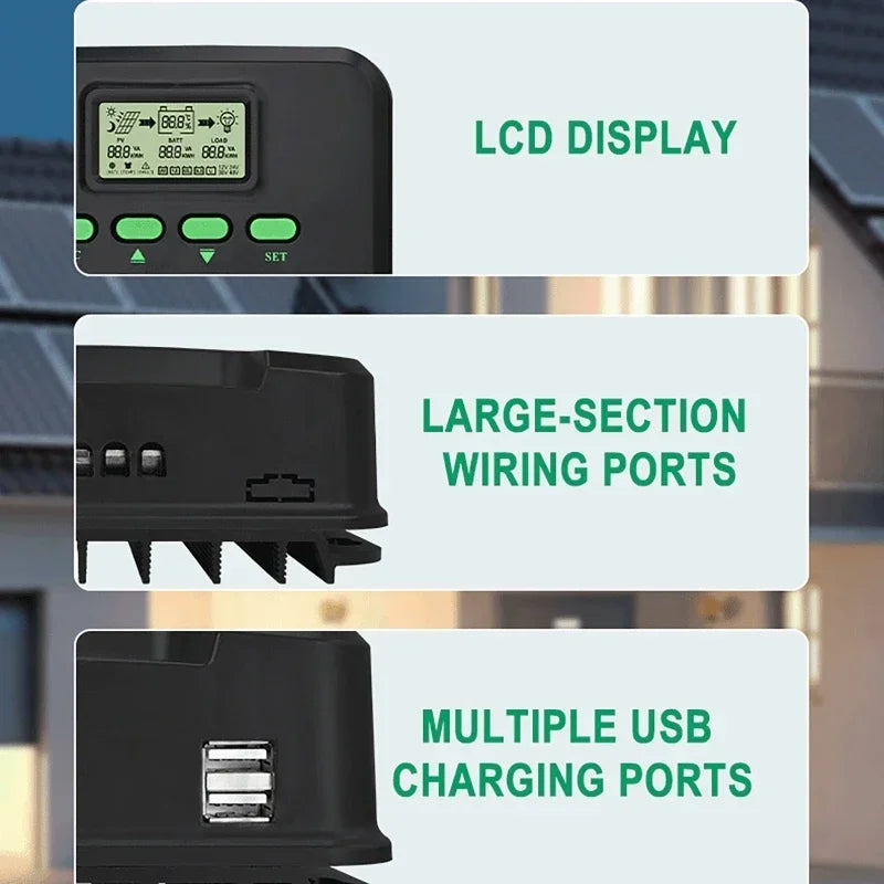 60A WiFi MPPT Solar Charge Controller 12V 24V LCD | Dreamburgh Solar Charge Controller Vue