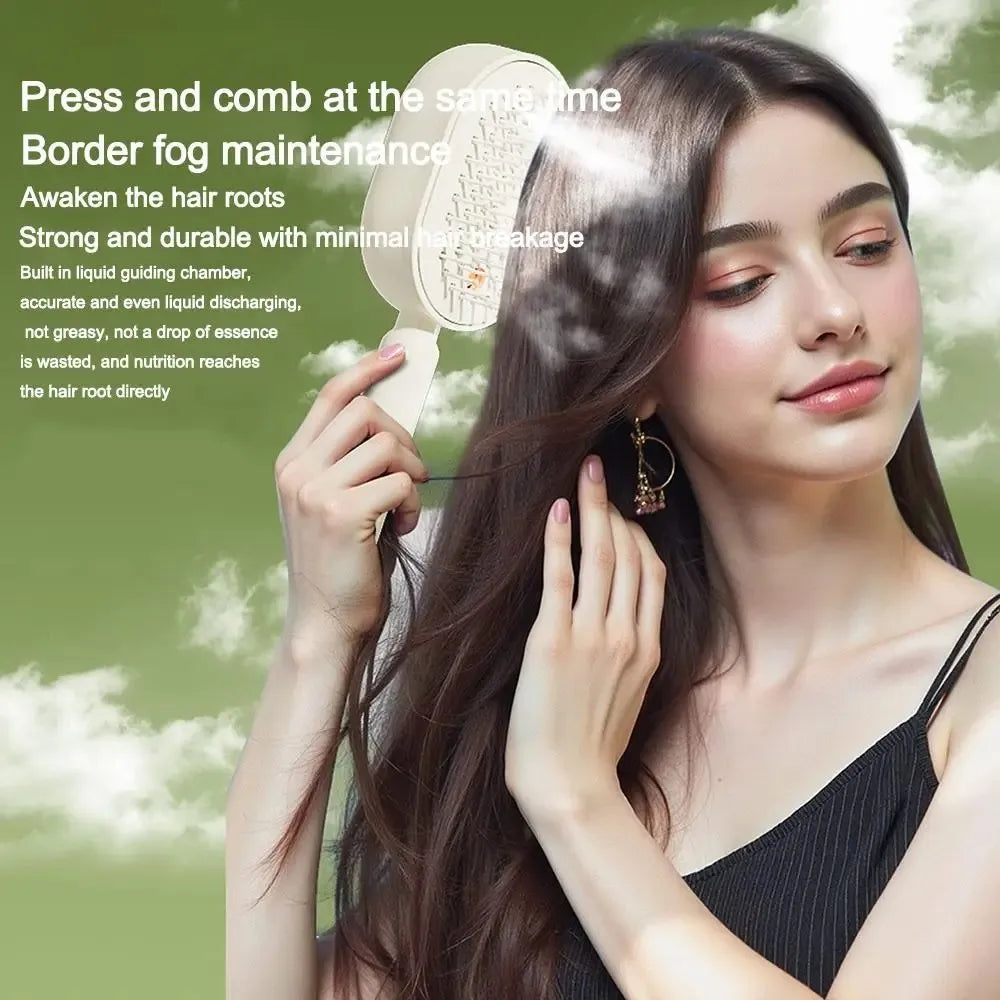 Electric Hair Care Spray Massage Comb Anti-static Self-cleaning Spray Airbag Combs Hair Oil Applicator Vue