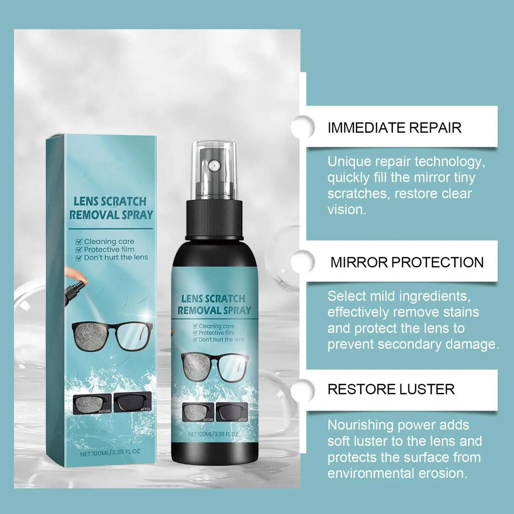 Lens Scratch Remover Scratch Repair Spray for Eyeglasses Portable Care Solution for Camera Smartphone Screens Watch Electronics Vue