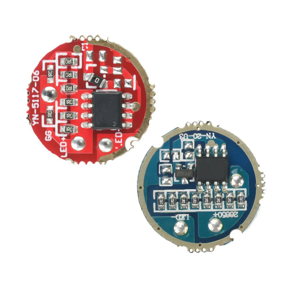 Flashlight Driver Board 17/20mm DC3.7-4.2V 1 Gear Fit 6-15W LED Bead 1.8-2.3A Output for 18650 Lithium Battery Flashlight DIY Vue Blue