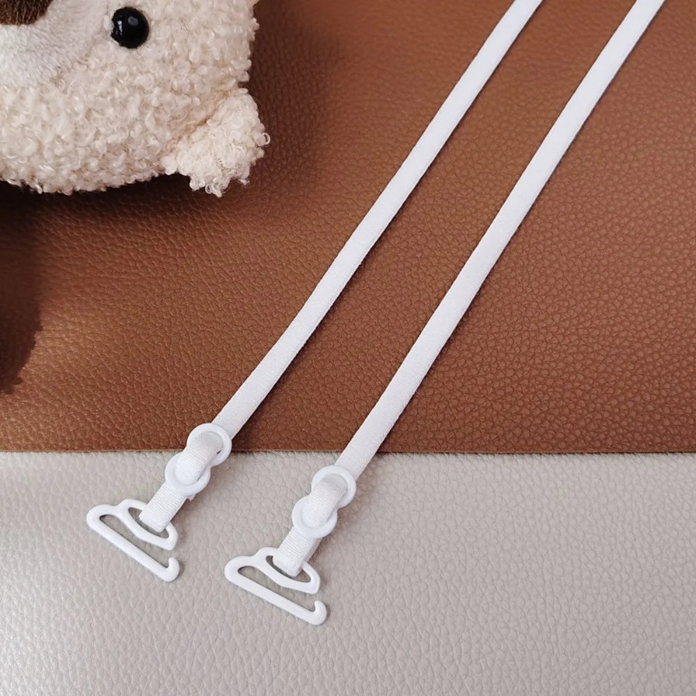 1 Pair Slim Strap Non-slip Bra Ultra Thin Seamless Shoulder Vue White One Size