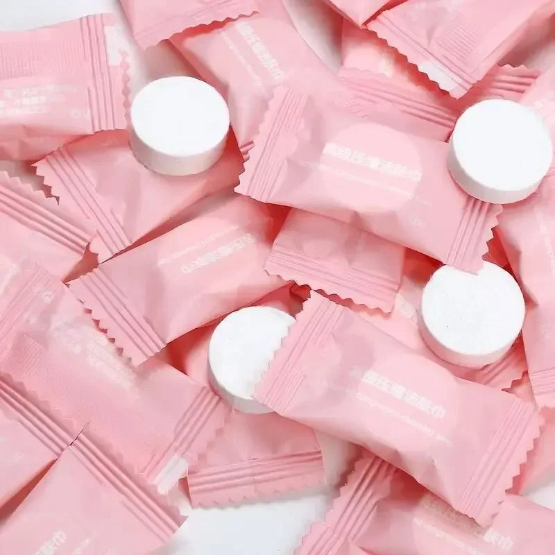 In Compressed Bag 50/100pcs Compressed Towels Travel Suitable For Sensitive Skin Cotton Cleansing Towel Disposable Face Pack Vue