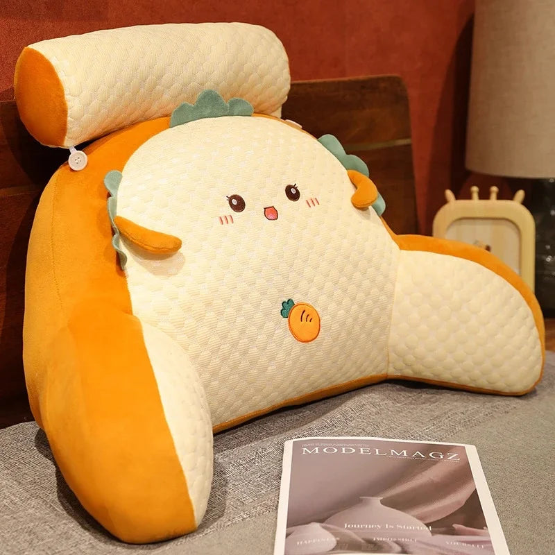 1pc Ergonomic Reading Pillow with Adjustable Back Support,Soft Lumbar Support for Bed, Sofa, Chair,Breathable Polyester Fabric Vue