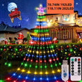 1PC 2M/3M Christmas USB Star Waterfall Light with 8-mode remote control,used for party and holiday decoration ﻿ Vue Multicolor 1PC 2M192LED