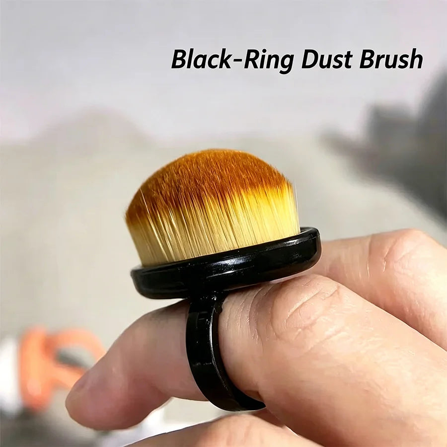 Soft Short Handle Nail Ring Brush, Gentle Nail Dust Remover, Fragrance-Free Soft Bristle Manicure Brush for Salon & Home Use Vue