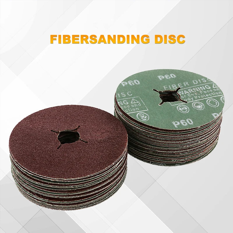 50PCS 115mm Cross Hole Sandpaper P24/36/40/60/80/120 Grit Polishing Grinding Sheet Grinding Sanding Disc for Grinder Machine Vue