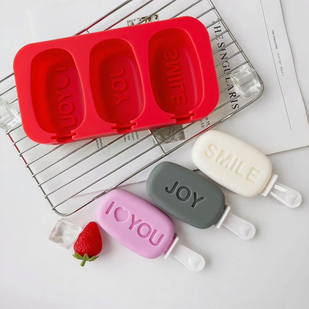 3-Pack BPA Free Silicone Popsicle Molds | Stackable Ice Lolly Maker Popsicle Mold Set Vue