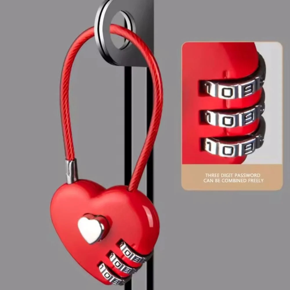 Portable Zinc alloy 3 Digit Password Lock Wire Rope Anti-theft Backpack Zipper Lock Padlock Luggage Combination Lock Travel Vue