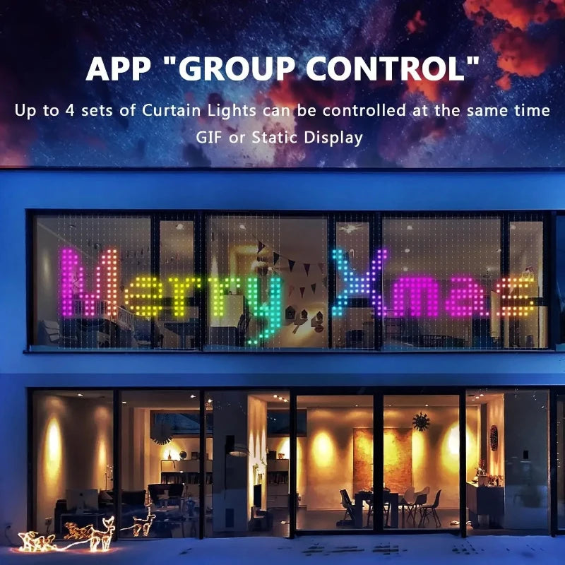 400LED RGB Smart Curtain Lights with Music,App Controls and Remote,LED Party Lights for Wedding/Valentine's Day/Birthday Vue