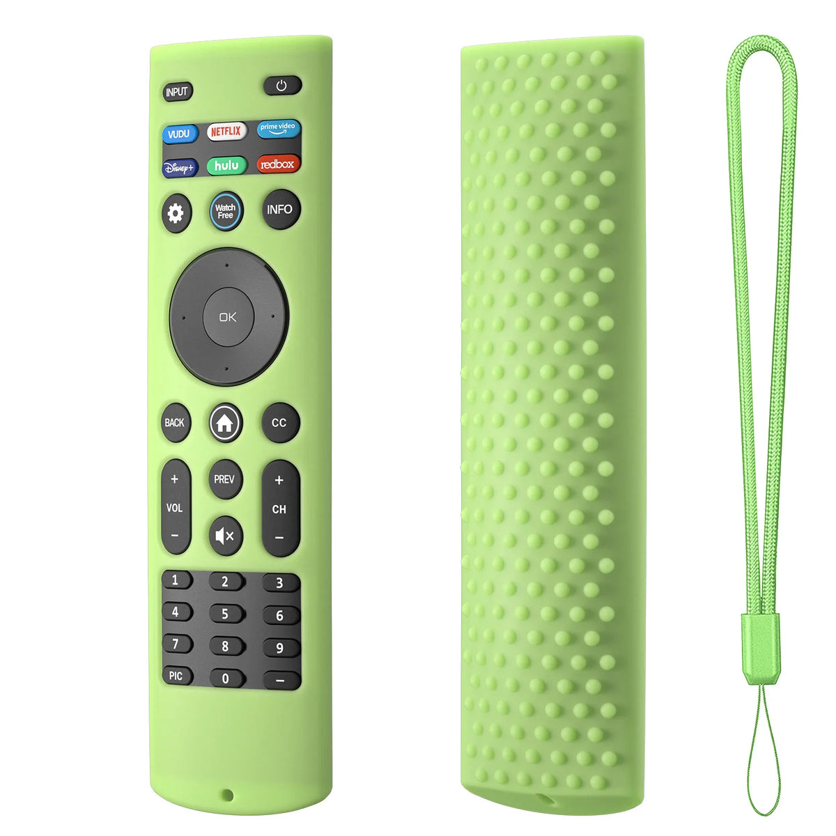 Smart TV for VIZIO XRT140 Remote Control Case Soft Silicone Cover Shockproof Anti-Slip Shell Replacement Smart Remote Control Vue Luminous Green