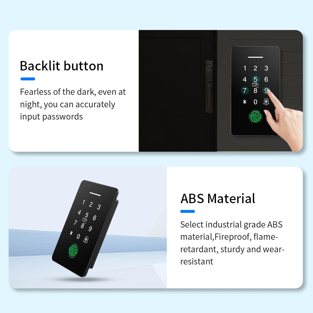 TTLock Bluetooth IP67 Waterproof Embedded 13.56MHZ RFID Attendance Access Control Features Remote Door Opening SR1055 SR1055F Vue