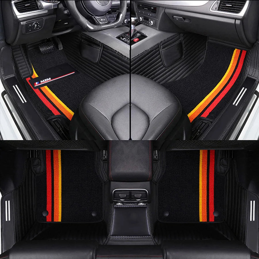 Custom Fit Car Special Floor Mats For Most 95% Car Models 5 Seats Full Carpet Leather Floor Mat Protection Interior Accessories Vue