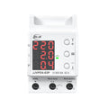 63A 220V Din Rail Adjustable Digital Over and Under Voltage Protector Relay Limit Current Protection Device Reset Switch Vue Default Title