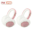 Plush Women Winter Earmuffs Foldable Soft Ear Warmers for Outdoor Activities Cold Weather Elegant Fashion Accessory Suitable Vue Pink-2PCS