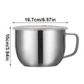 Food Grade 304 Stainless Steel Children Soup Bowl Single Ear Anti Scalding Handle Durable Noodle Cup for Toddler Meals Vue L