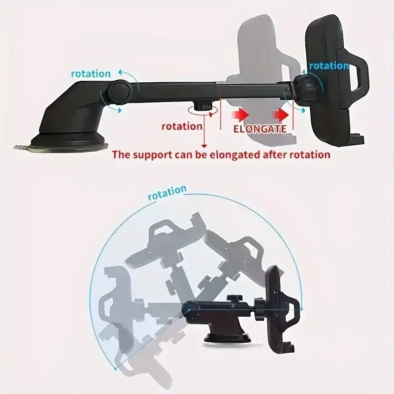 Car Phone Holder Sucker Mount Stand Suction Cup Cellphone Support in Car For iPhone15 Xiaomi Huawei Samsung Mobilephone Bracket Vue
