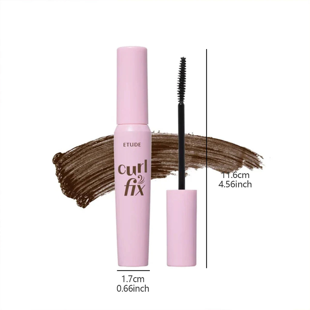 ETUDE Curl Fix Mascara 02 Brown,Smudge-Proof & Volume-Boosting,Lash Holding Power & Natural Finish,Korean Cosmetic,Korean Makeup Vue